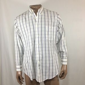 Geoffrey Bean White Striped Button Dress Shirt